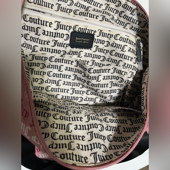 Juicy Couture Pink Monogram Travel Weekender Duffel with Black Straps - Picture 4 of 5